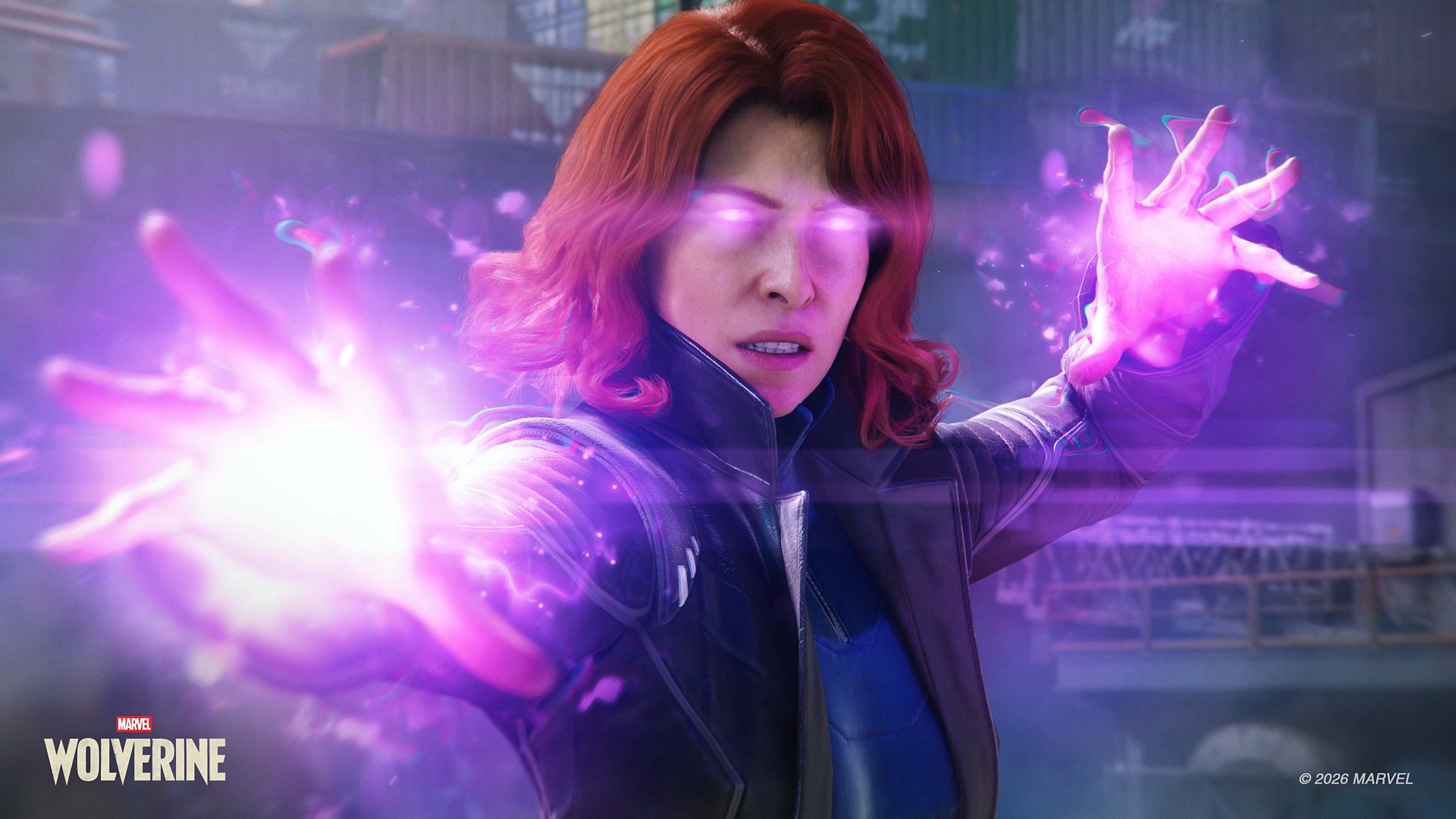 Jean Grey channels telekinetic energy through both hands, her eyes glowing