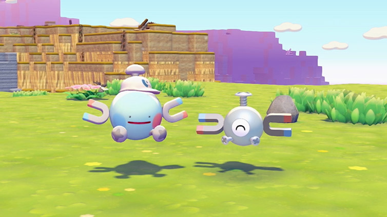 Ditto transformed into Magnemite using Magnet Rise in Pokemon Pokopia