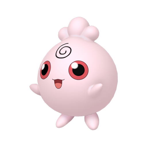 Igglybuff sprite from Pokemon Pokopia showing the Balloon Pokemon with Hype specialty