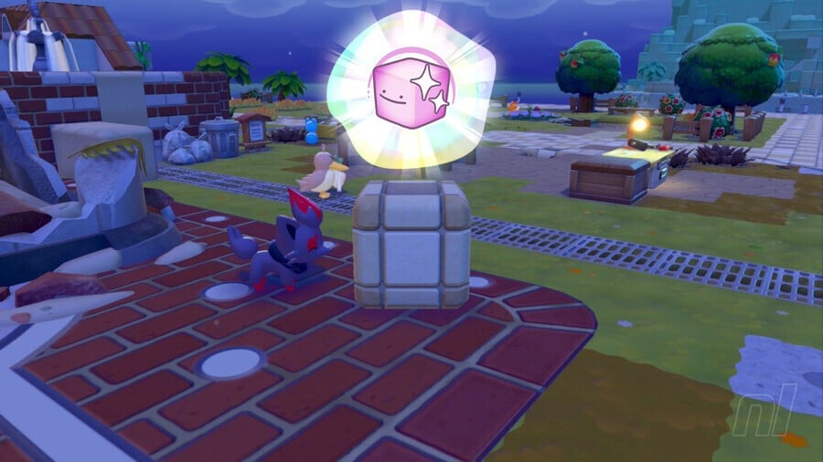 Ditto using Camouflage transformation to become invisible in Pokemon Pokopia