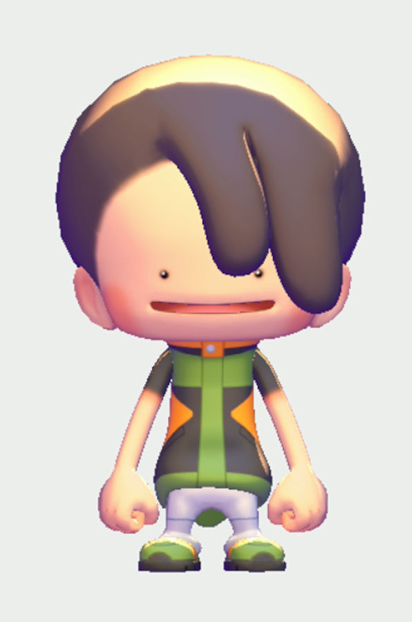 Full-body render of the Ditto character wearing the Short hairstyle, one of the 13 hairstyle options available in Pokemon Pokopia