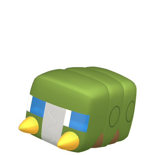 Charjabug sprite from Pokemon Pokopia showing the Battery Pokemon with Chop and Generate specialties