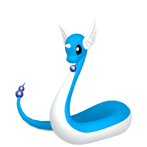 Dragonair sprite from Pokemon Pokopia showing the Dragon Pokemon with Water specialty