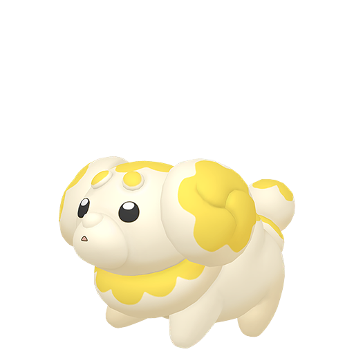 Fidough sprite from Pokemon Pokopia showing the Puppy Pokemon with Search specialty