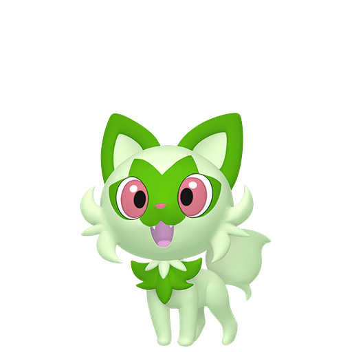 Sprigatito sprite from Pokemon Pokopia showing the Grass Cat Pokemon with Grow specialty