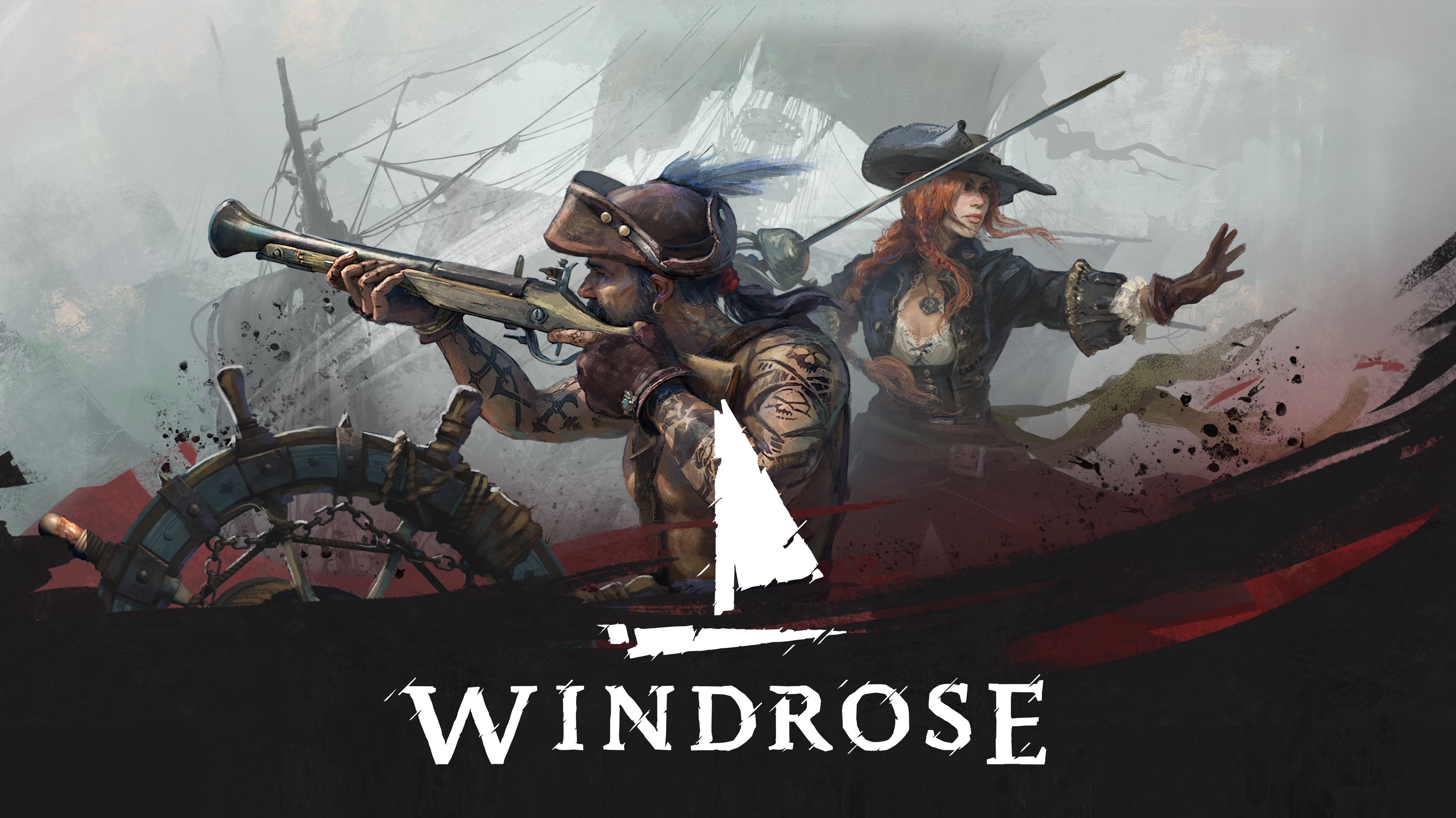 Windrose key art featuring a pirate holding a blunderbuss