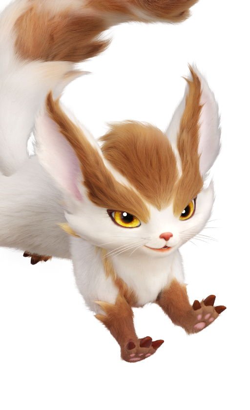 Official full-body artwork of the Aniimo Bolty in its Mountain Woods Form, a Electric element Break role creature