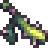 The Cactus Sword cosmetic icon from Soulbound: Online, a slender green cactus blade with a bright yellow cutting edge and pink tipped barbs along the spine