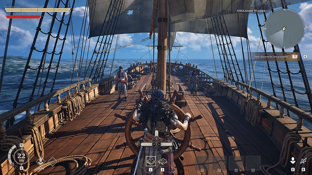 Windrose naval battle with smoke and gunfire between two ships