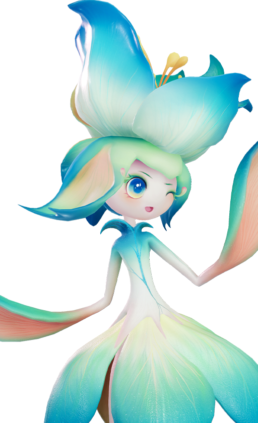 Official full-body artwork of the Aniimo Irisal in its Mountain Woods Form, a Grass element DPS role creature