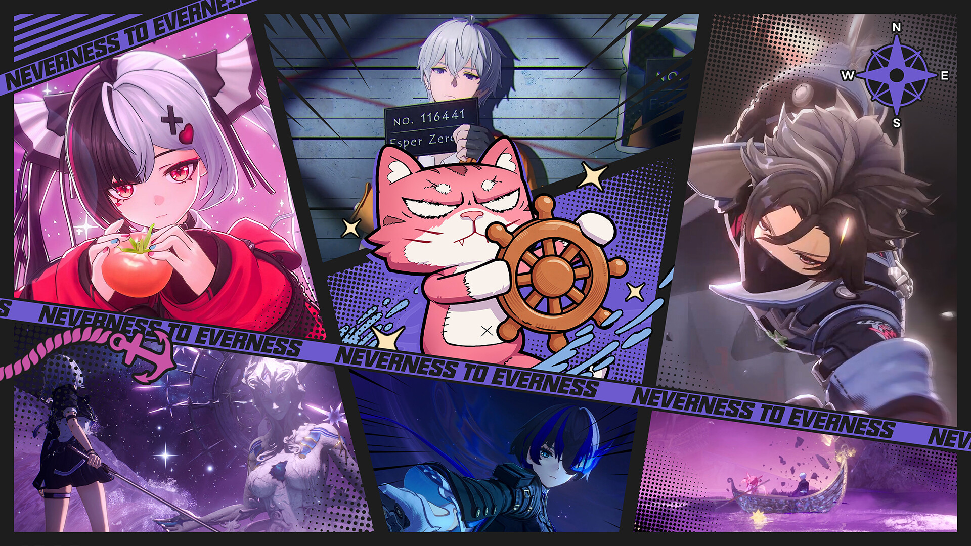 Official Neverness to Everness promotional collage with several Espers