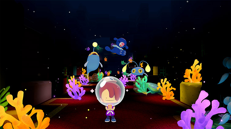 Ditto exploring the sea floor with the Dive move