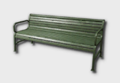 Horizontal Steel Frame Bench outdoor furniture item in inZOI