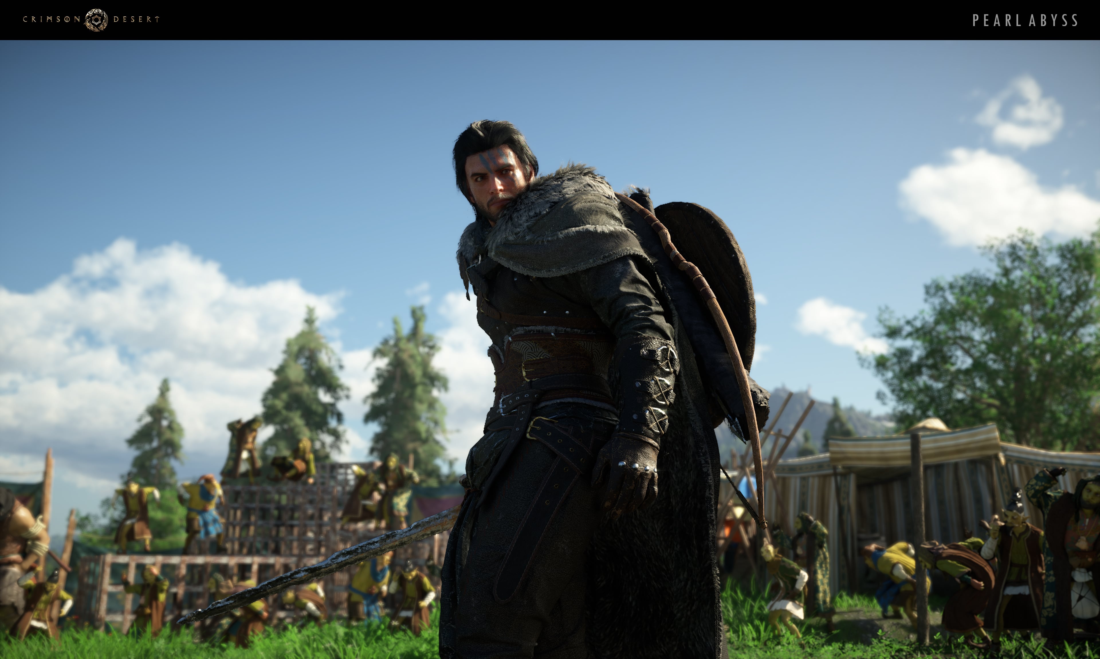 Crimson Desert Gamescom 2023 reveal screenshot with combat encounter