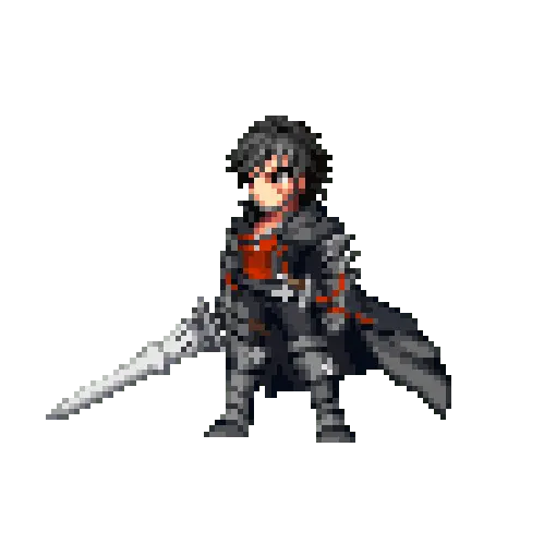 Pixel-art sprite of Clive in a dark coat with a sword as he appears in the Vision roster