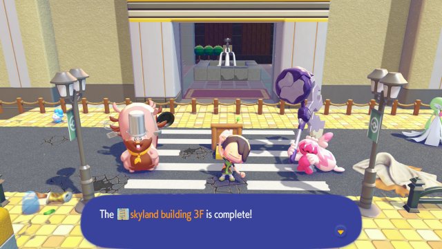 Rebuilding the huge building in Sparkling Skylands, a multi-floor structure being reconstructed as part of the Silph Co. Headquarters restoration