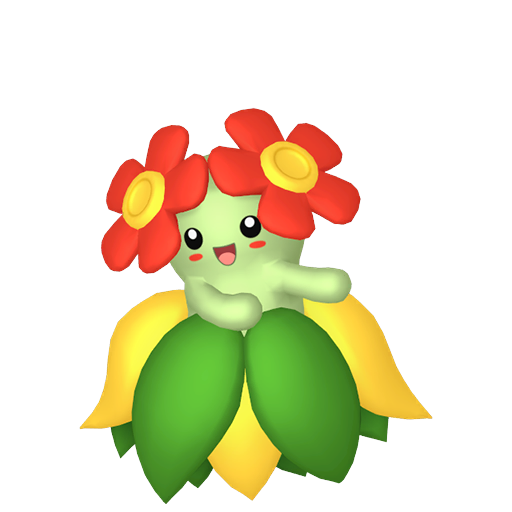 Bellossom sprite from Pokemon Pokopia showing the Flower Pokemon with Grow and Hype specialties