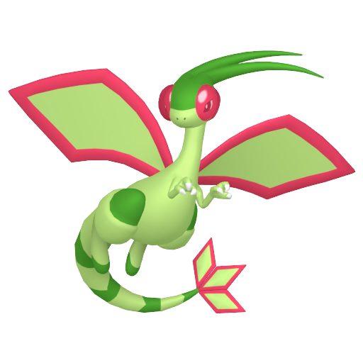 Flygon sprite from Pokemon Pokopia showing the Mystic Pokemon with Fly and Bulldoze specialties