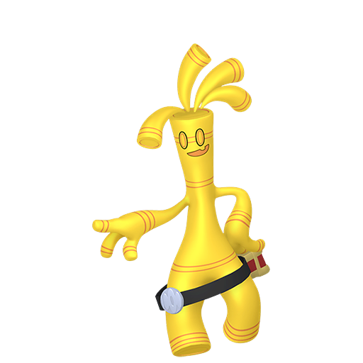 Gholdengo sprite from Pokemon Pokopia showing the Coin Entity Pokemon with Collect specialty