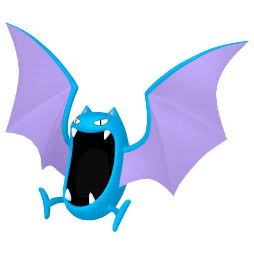 Golbat sprite from Pokemon Pokopia showing the Bat Pokemon with Search specialty