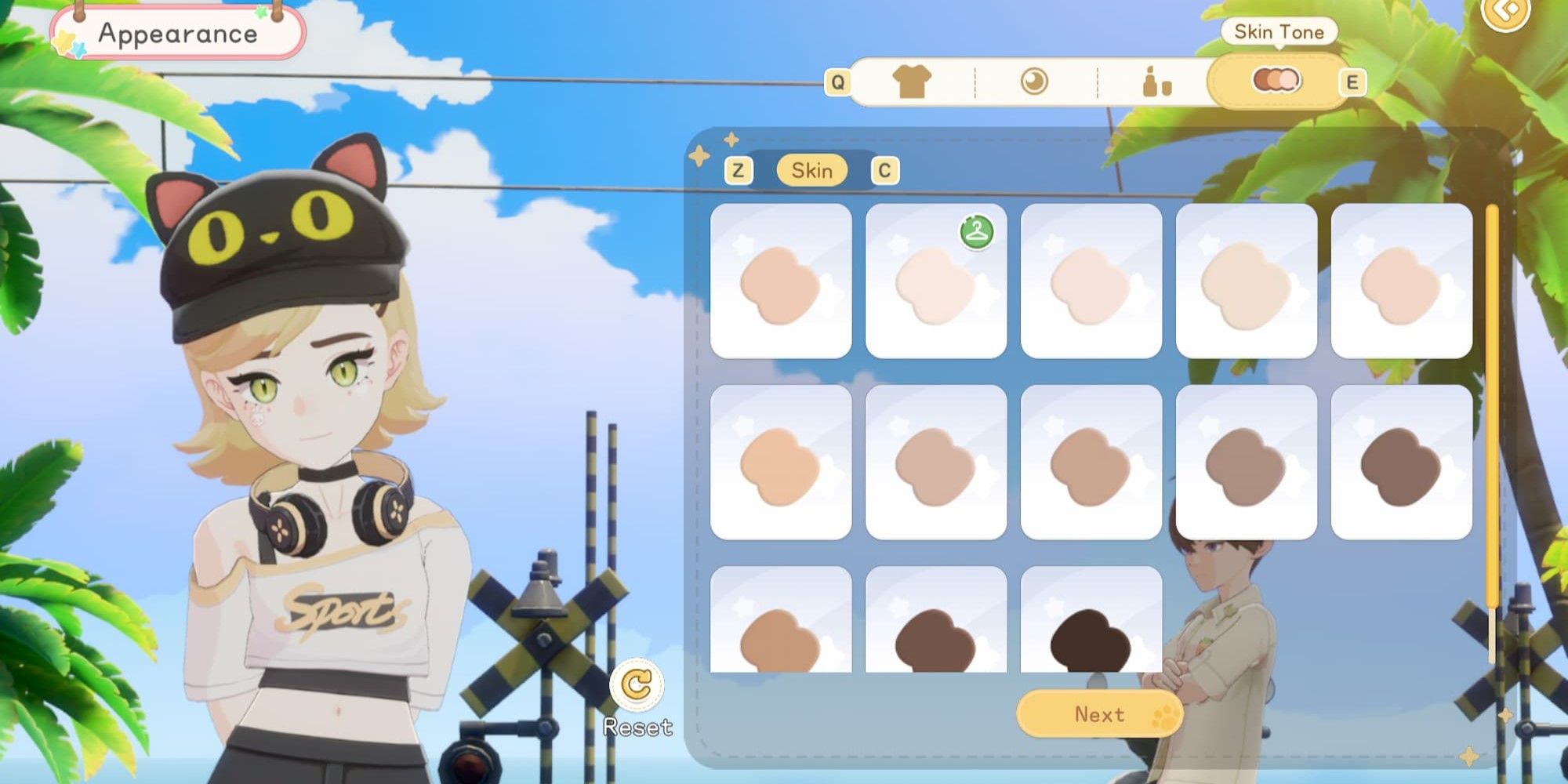 Character customization body shape and size options in Starsand Island
