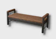 Backless Wooden Bench outdoor furniture item in inZOI