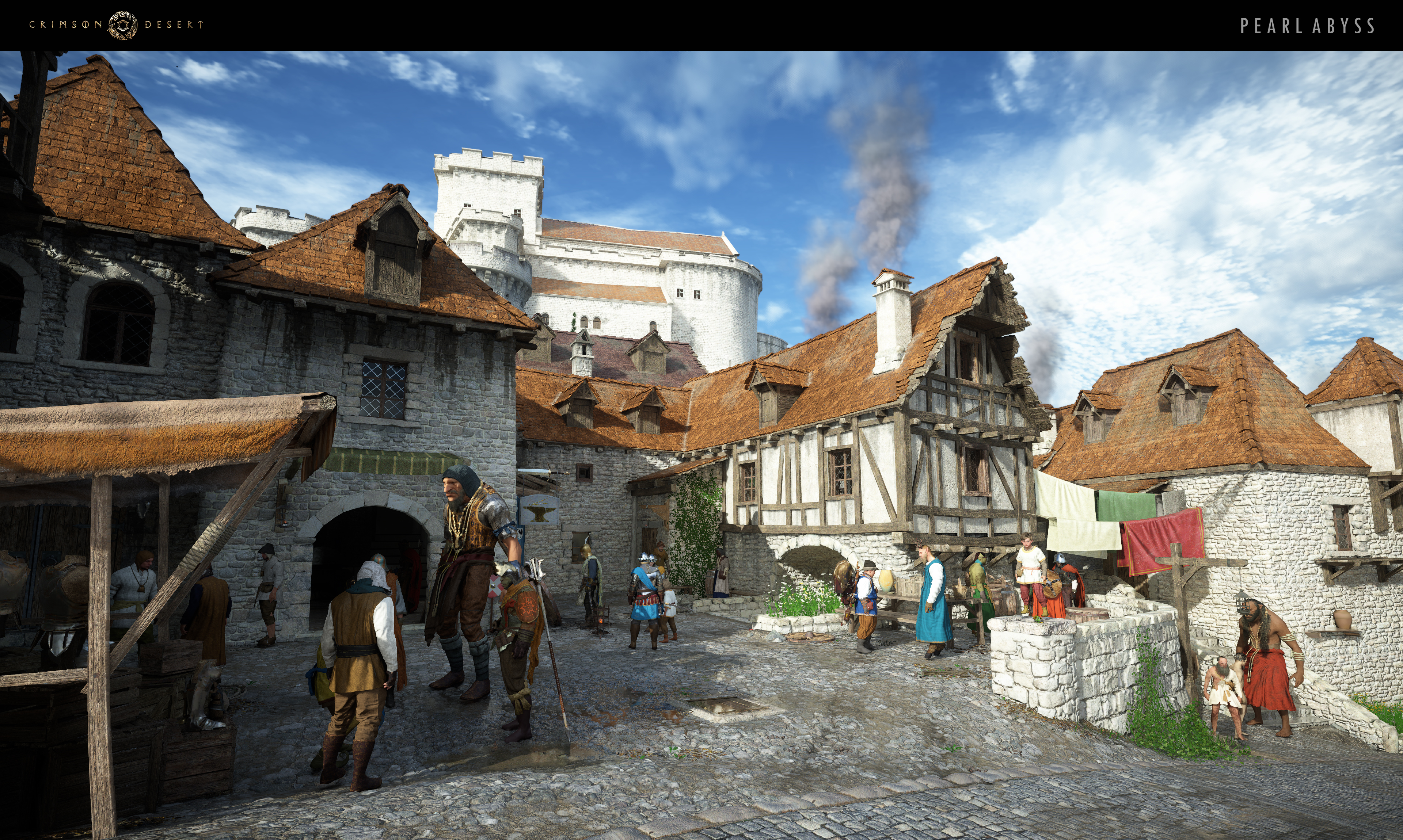 Large-scale fortress siege with battering rams and defenders