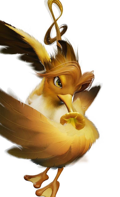 Official full-body artwork of the Aniimo Cornet in its Highland Form, a Wind and Grass element DPS role creature