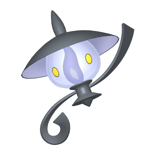 Lampent sprite from Pokemon Pokopia showing the Lamp Pokemon with Burn specialty