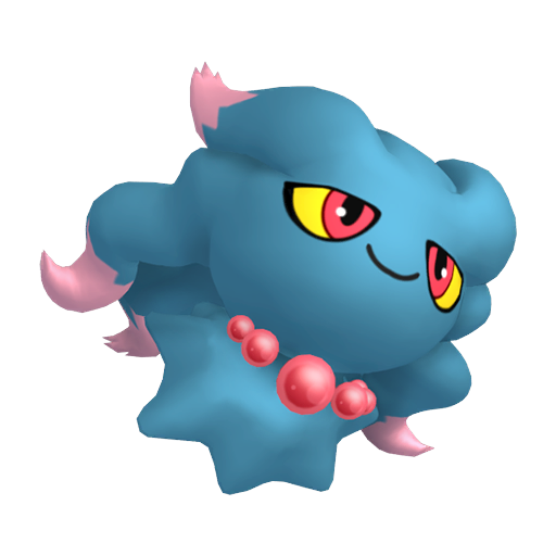 Misdreavus sprite from Pokemon Pokopia showing the Screech Pokemon with Trade specialty