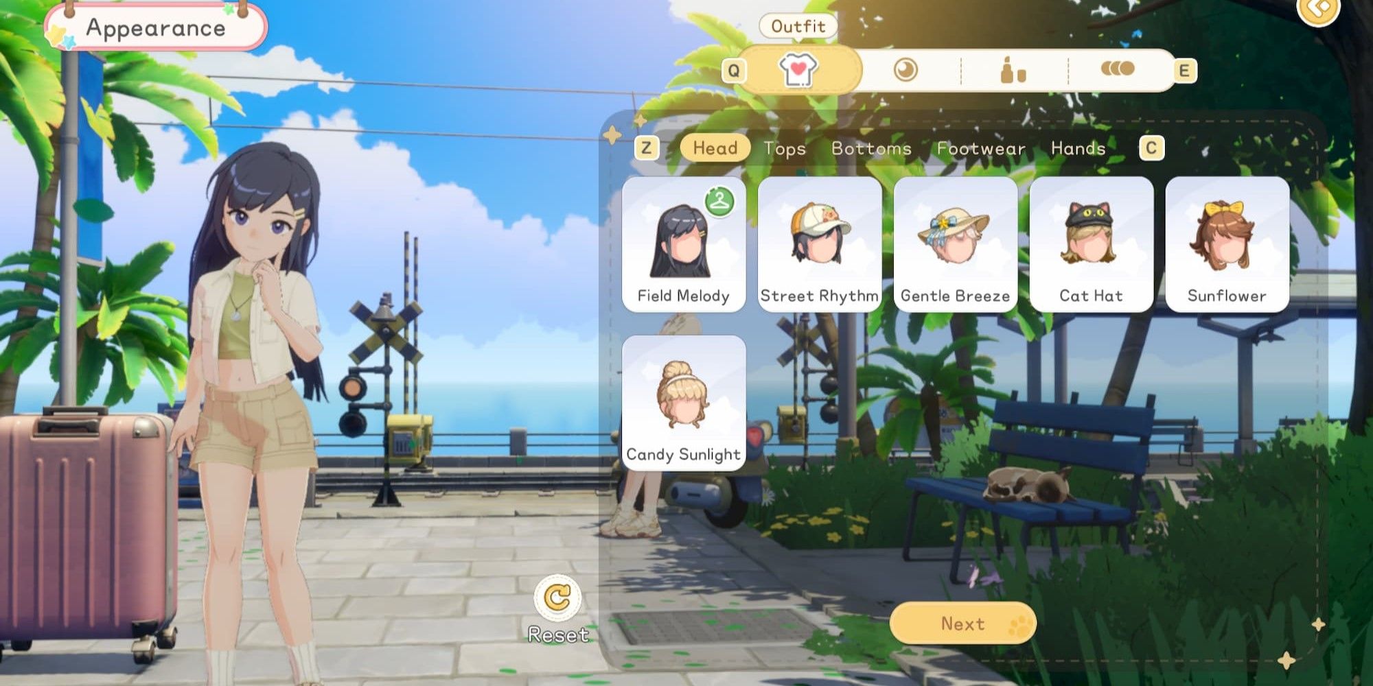 Character customization facial features in Starsand Island