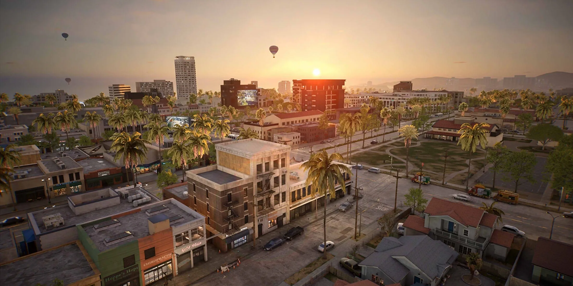 Bliss Bay coastal city overview, the Southern California-inspired location in inZOI