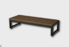 Simple Wooden Bench outdoor furniture item in inZOI