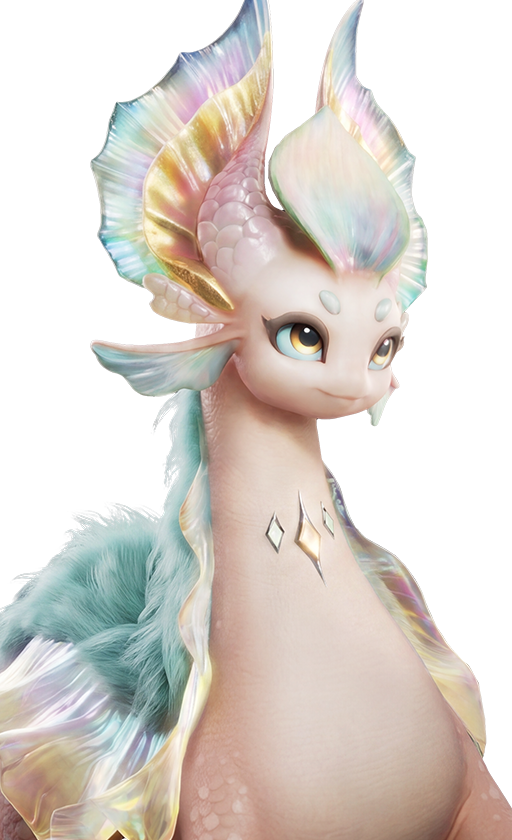 Official full-body artwork of the Aniimo Glacy in its Prismana Form, a Holy and Water element Heal role creature