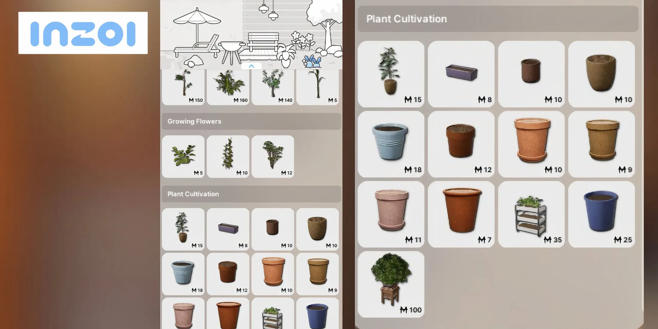 Purchasing crop seeds from a gardening shop in inZOI