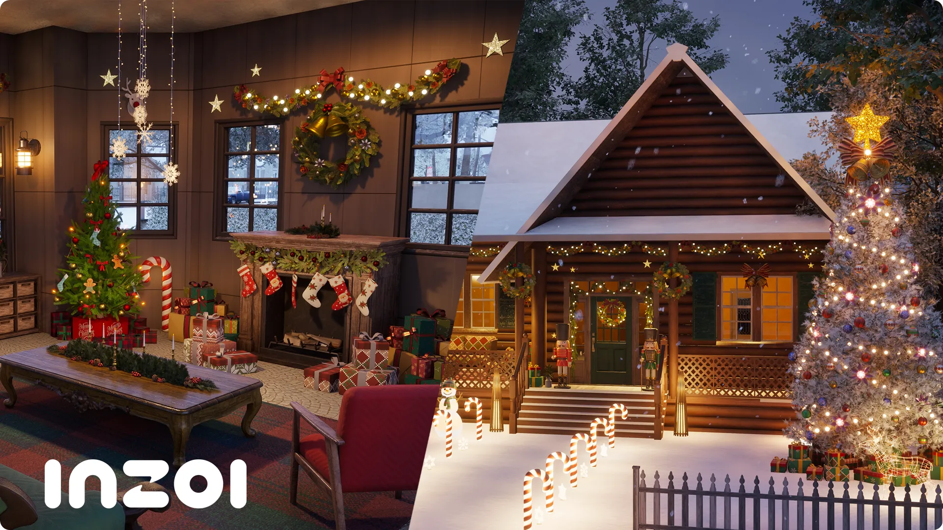 Festive winter park atmosphere during inZOI's Holiday Festival event