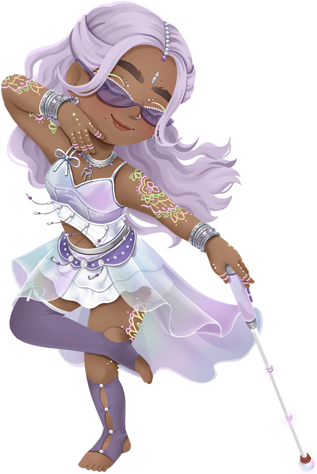 Full-length character illustration of Leela from Loftia.