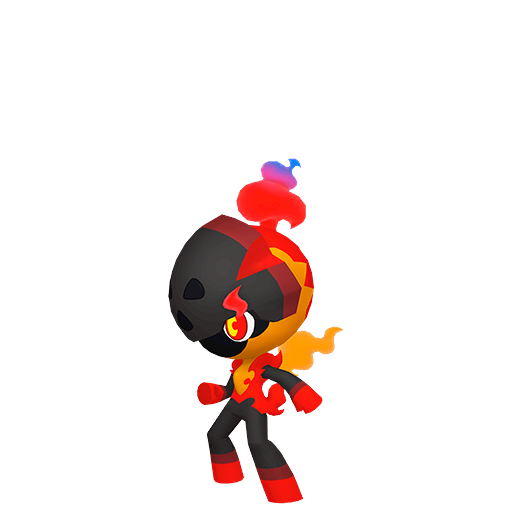 Charcadet sprite from Pokemon Pokopia showing the Fire Child Pokemon with Burn specialty