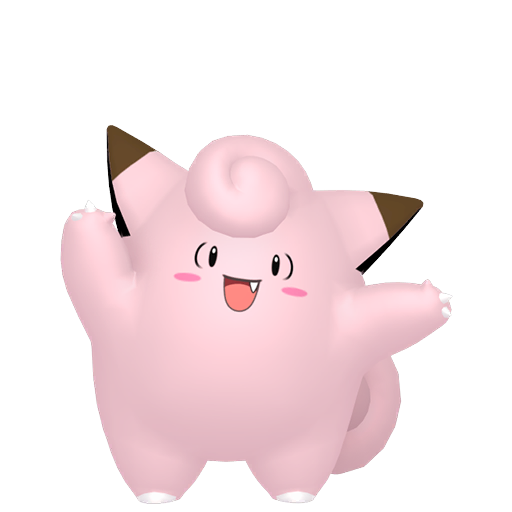Clefairy sprite from Pokemon Pokopia showing the Fairy Pokemon with Hype specialty