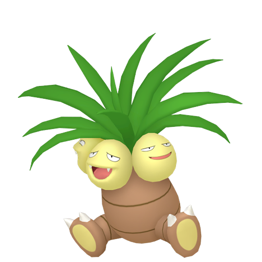Exeggutor sprite from Pokemon Pokopia showing the Coconut Pokemon with Grow and Teleport specialties