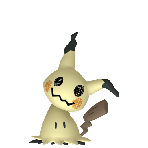 Mimikyu sprite from Pokemon Pokopia showing the Disguise Pokemon with Trade specialty