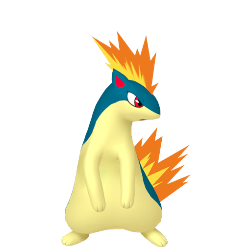 Quilava sprite from Pokemon Pokopia showing the Volcano Pokemon with Burn specialty