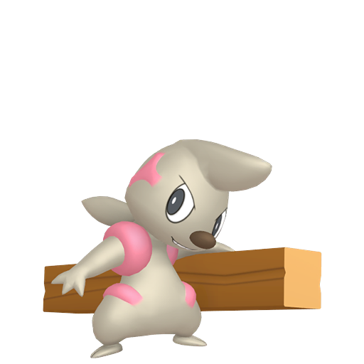 Timburr sprite from Pokemon Pokopia showing the Muscular Pokemon with Build specialty