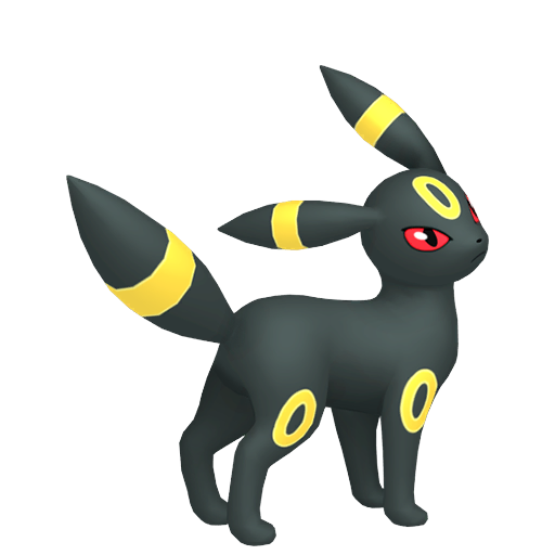 Umbreon sprite from Pokemon Pokopia showing the Moonlight Pokemon with Search specialty