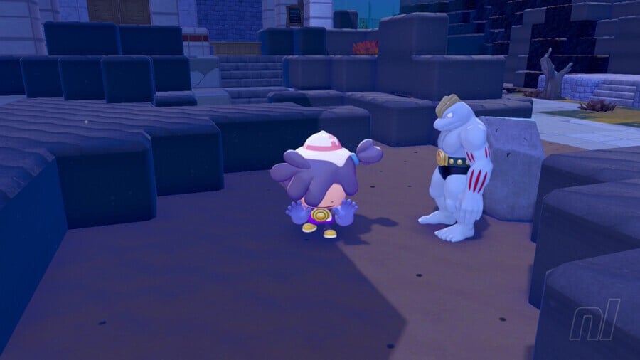 Ditto using Strength transformation to push heavy boulders in Pokemon Pokopia