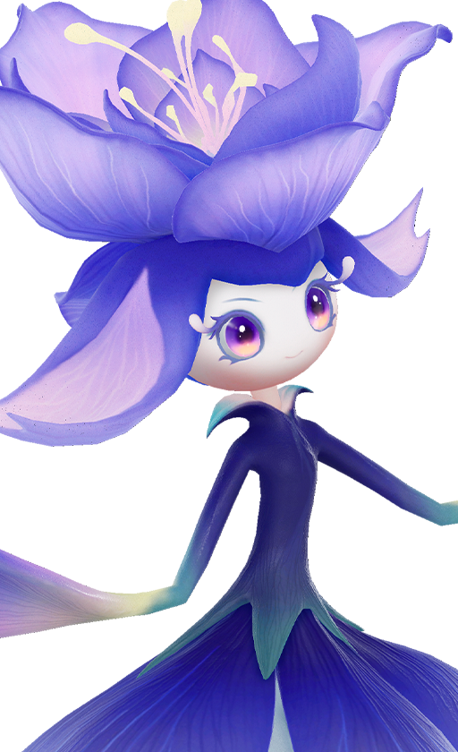 Official full-body artwork of the Aniimo Irisal in its Forest Form, a Grass element DPS role creature