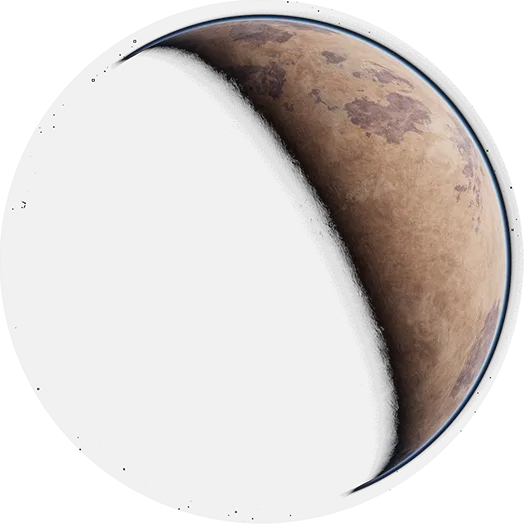 Official planet art of Jakku, a tan desert world, partly in shadow