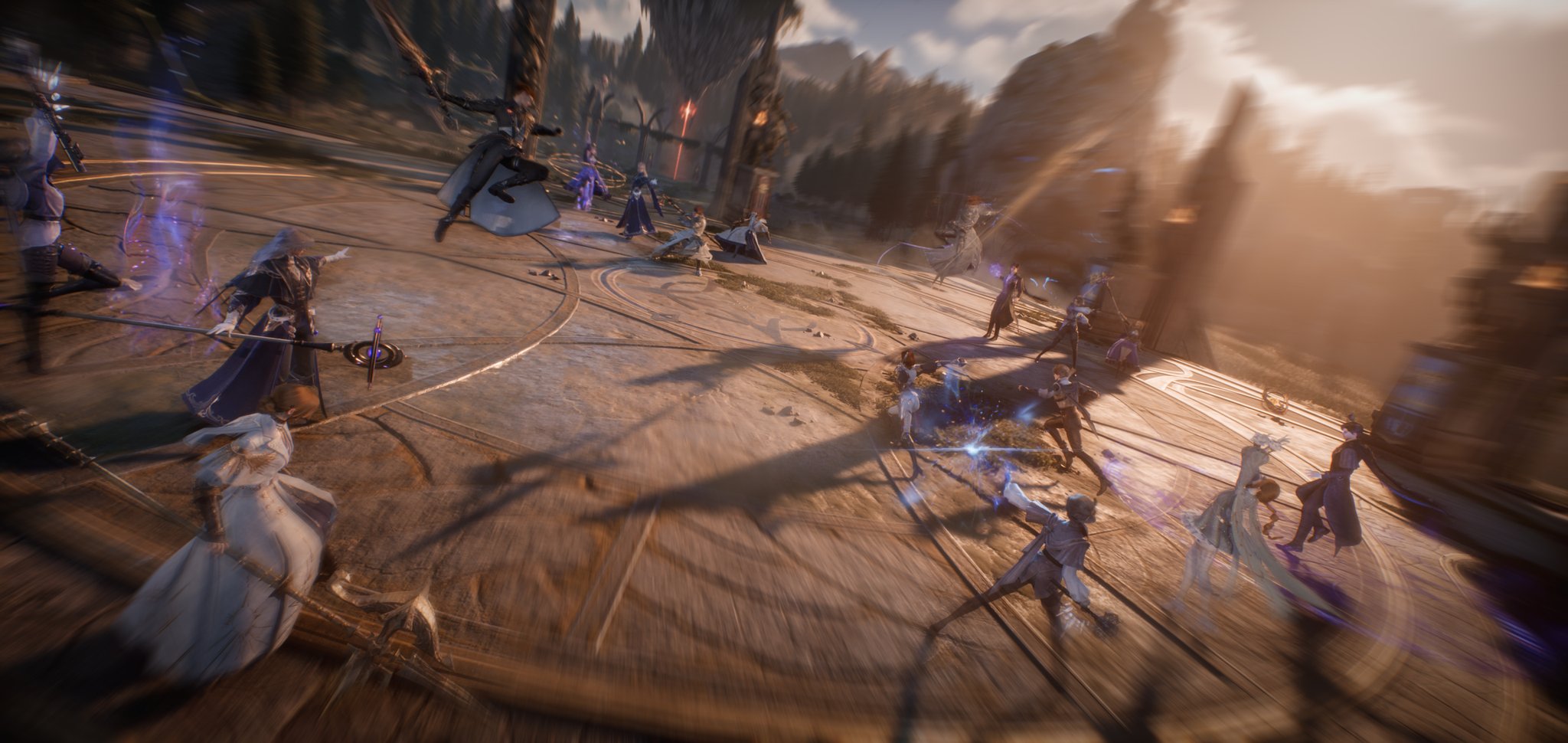 A large-scale faction battlefield with many Beyonder players clashing across an open map