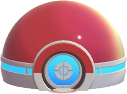 Pokeball House building kit from Pokemon Pokopia shaped like a giant Poke Ball