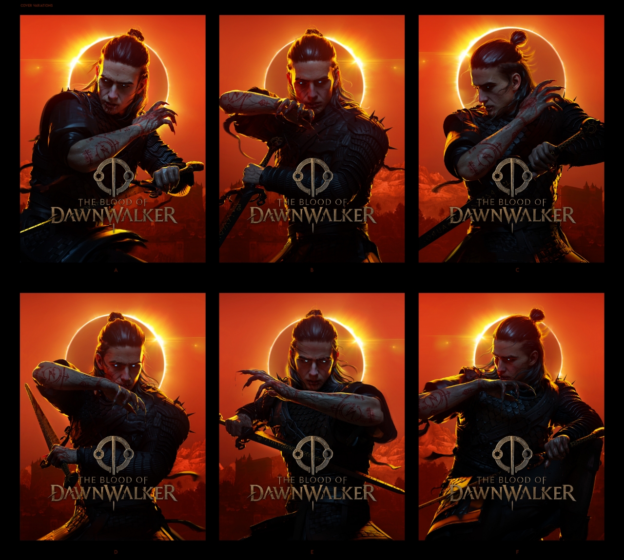 Coen character study — concept art showing poses and expressions of the protagonist